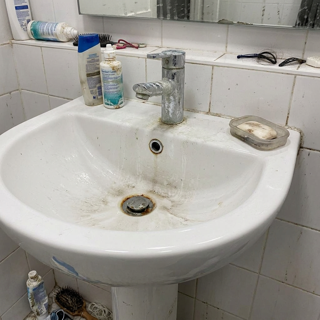 Bathroom before Dolce Vita cleaning