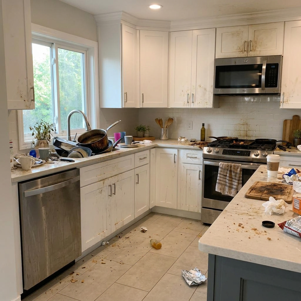 Kitchen before Dolce Vita cleaning