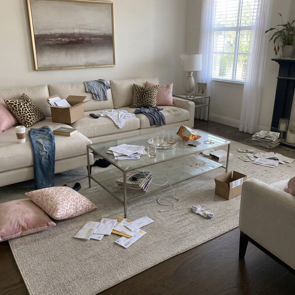 Living Room before Dolce Vita cleaning